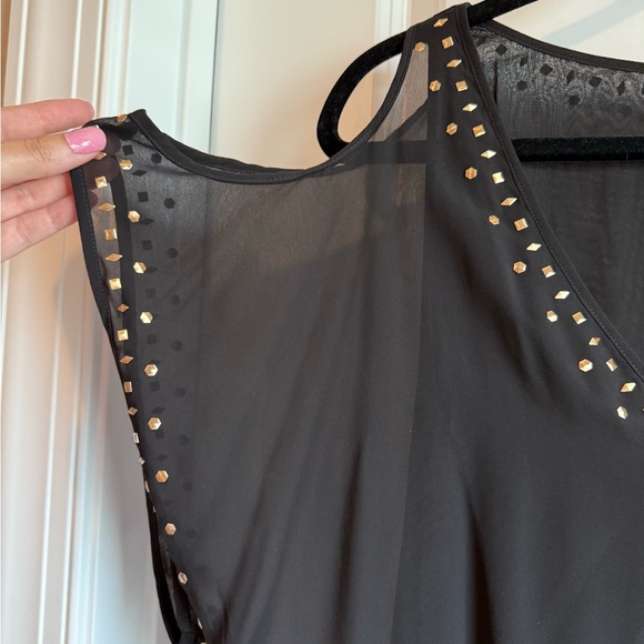 Nine West Black Embellished Ruched Mini Dress - Picture 4 of 6